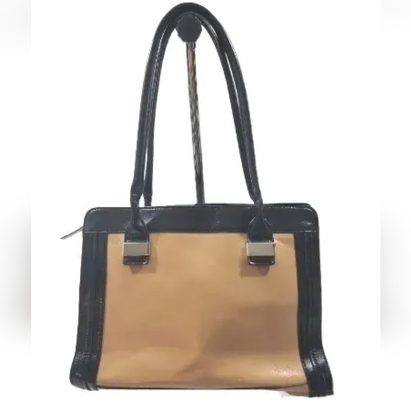 Giani Bernini Two-Tone Glazed Tote Hand Bag Leather Purse. - Picture 3 of 13